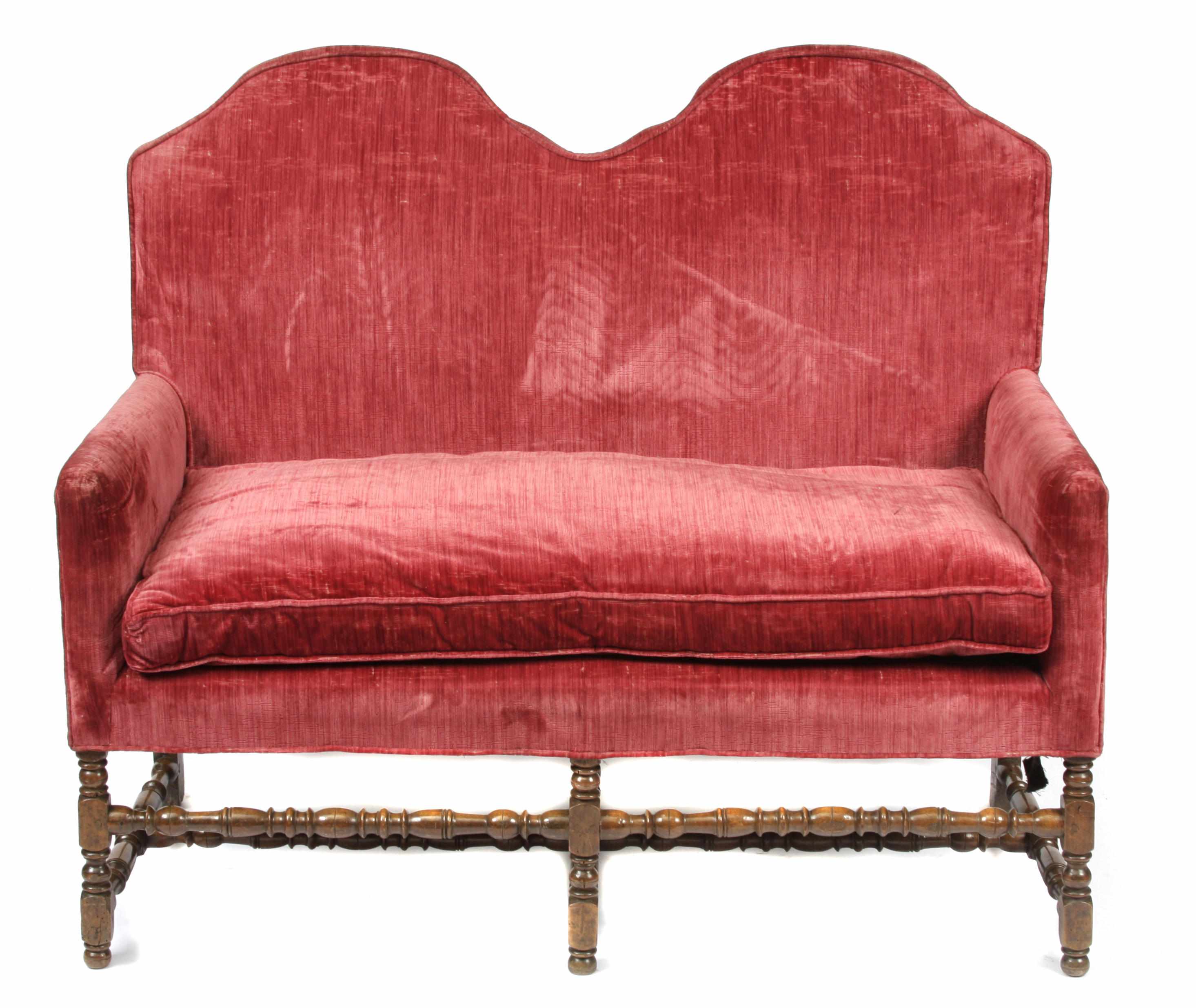 Appraisal: A William and Mary walnut settee late th centuryheight in