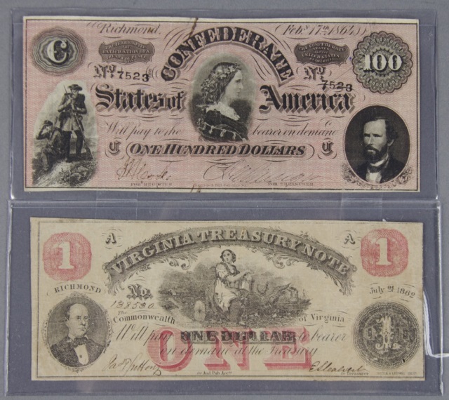 Appraisal: Confederate Note Dated Nice VF with some small reverse stains