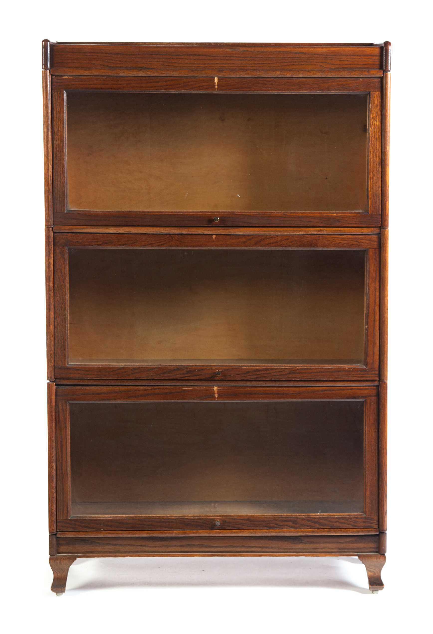 Appraisal: THREE-SECTION STACKING BOOKCASE American st quarter- th century oak Simple