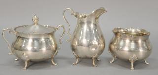 Appraisal: Three piece sterling silver group to include creamer sugar and