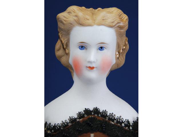 Appraisal: Parian Lady with Cafe Au Lait Hair Germany ca untinted