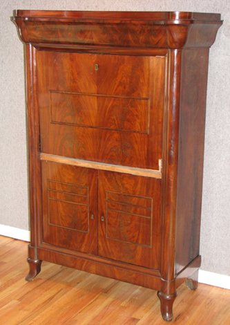 Appraisal: Title Large Armoire with Fold-Down Writing Desk Medium Walnut veneer