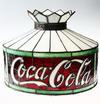 Appraisal: ADVERTISING LAMP SHADE - Early th c leaded glass Coca-Cola