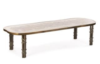 Appraisal: Philip Kelvin LaVerne Romanesque Coffee Table Philip LaVerne American -