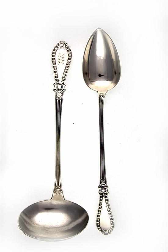 Appraisal: Wood Hughes Gadroon pattern sterling ladle and stuffing rice spoon