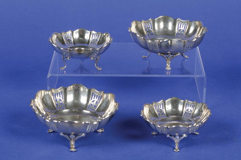 Appraisal: TWO PAIRS OF BON BON DISHES each of shaped circular