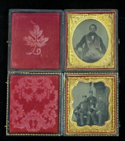 Appraisal: Two cased images of fraternal mensecond half of the th