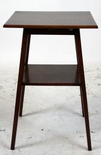 Appraisal: English tiered side table in burl walnut h x square