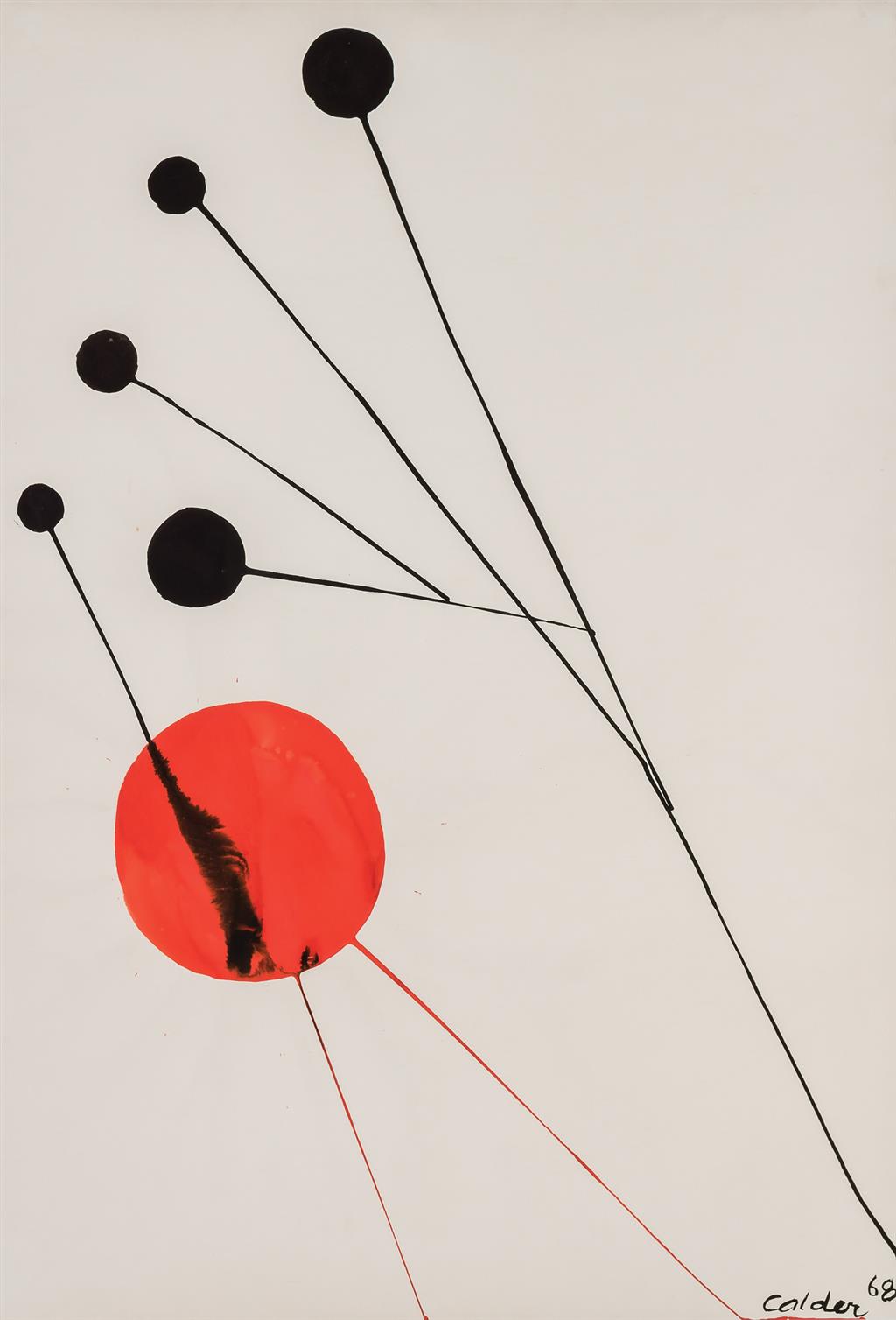 Appraisal: ALEXANDER SANDY CALDER American - Fleurs d'ete gouache and ink