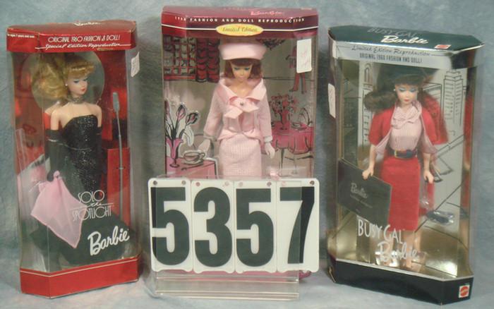 Appraisal: MIB reproduction Barbie Dolls All mint in original boxes Solo