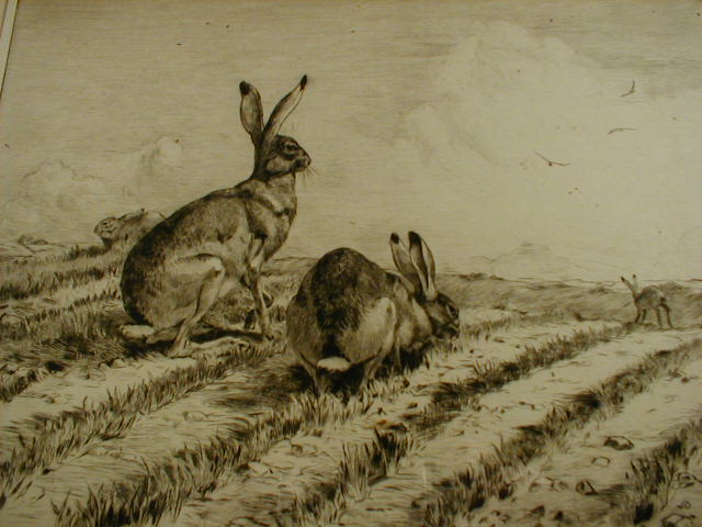 Appraisal: After Winifred Austin Hares in the young wheat Etching signed