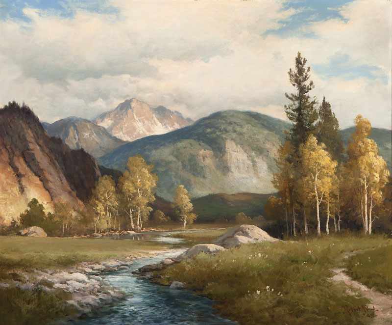 Appraisal: Robert W Wood - Bishop CA Stream Through a Mountainous