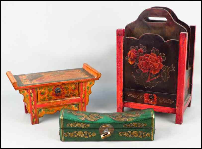 Appraisal: CHINESE OPIUM BOX Together with a small altar table and