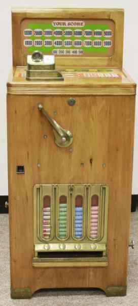 Appraisal: JUMBO PARADE COIN-OP MACHINE Wood cabinet model with colorful decaled