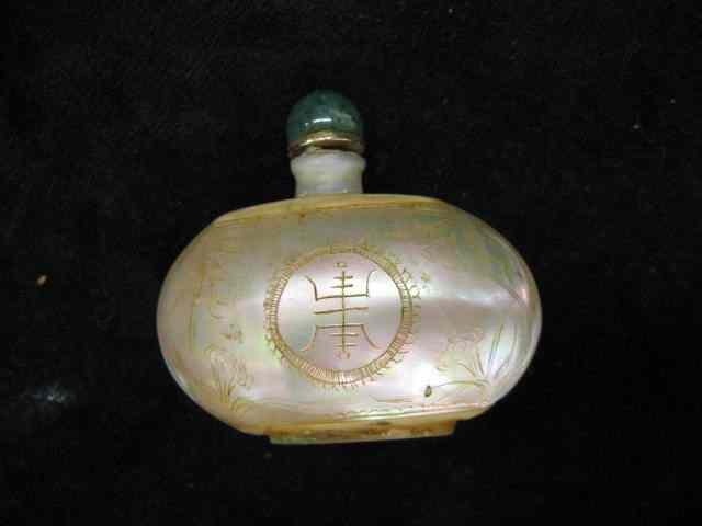 Appraisal: Chinese Snuff Bottle carved abalone ''