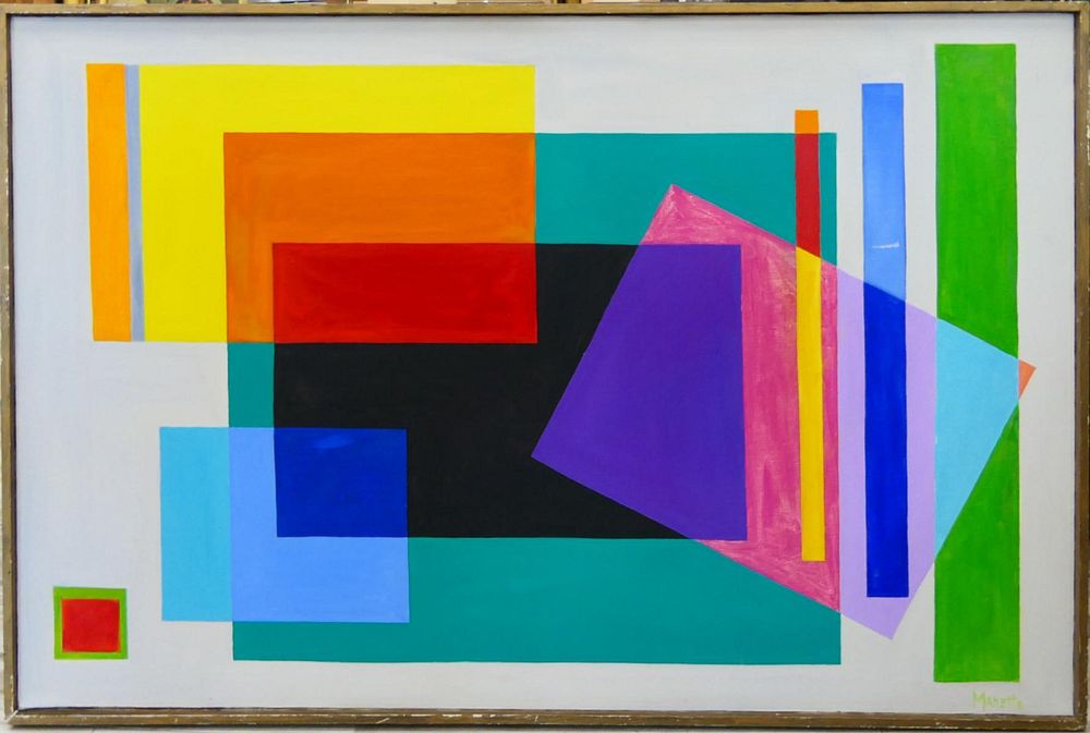 Appraisal: MANETTE VAN HAMEL - GEOMETRIC OIL CANVAS Manette Van Hamel