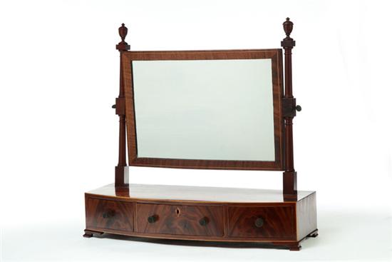 Appraisal: FEDERAL INLAID SHAVING MIRROR American late th-early th century mahogany