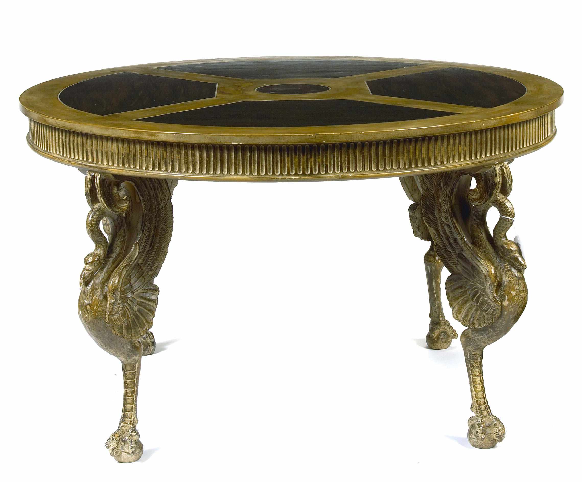 Appraisal: Property of various owners An Empire style giltwood center table