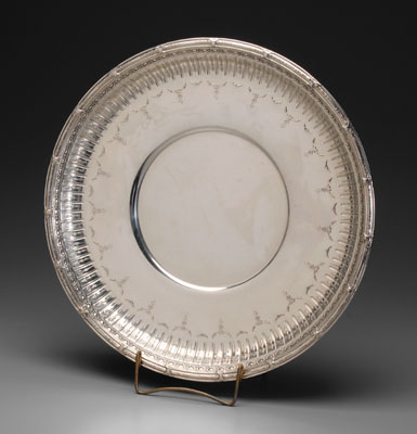 Appraisal: Marie Antoinette Gorham sterling round tray under plate swag and