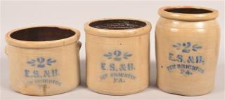 Appraisal: Pcs of E S B New Brighton PA Stoneware All