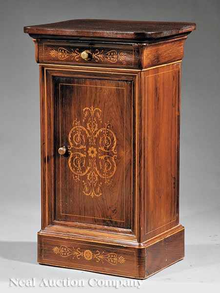 Appraisal: A Louis Philippe Inlaid Rosewood Bedside Commode mid- th c