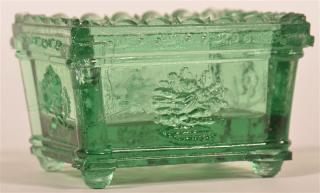 Appraisal: Rare New England Glass Co Light Green Salt Dish Rare