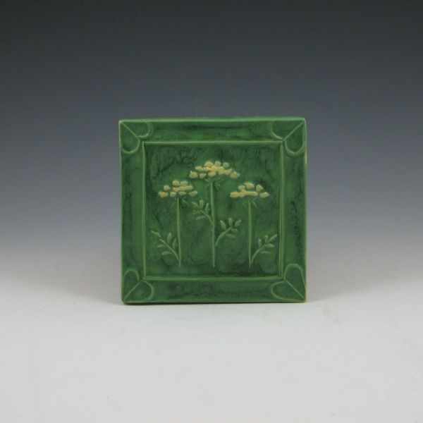 Appraisal: Prairie Art Tile Arts Craft floral tile Marked Prairie Mint