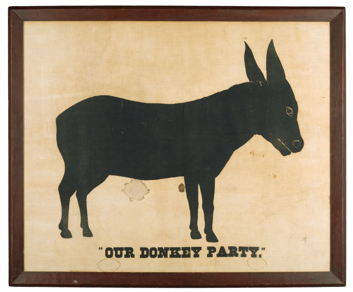 Appraisal: OUR DONKEY PARTY FROM A CHILDREN'S PIN-THE-TAIL-ON-THE DONKEY GAME Black