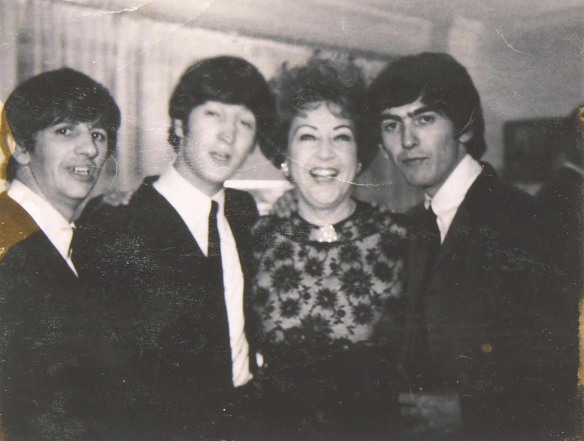 Appraisal: Ethel Merman candid photograph with The Beatles An original candid