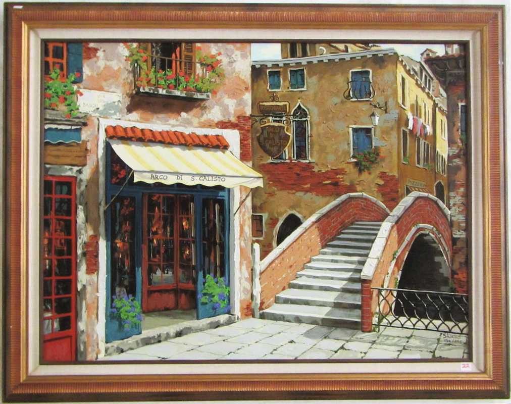 Appraisal: VIKTOR SHVAIKO EMBELLISHED SERIGRAPH ON CANVAS New York Italy Russia