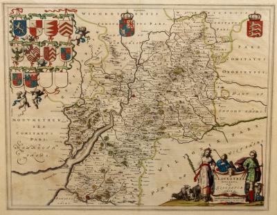 Appraisal: Johannes Blaeu - Glocestria Ducatus Vulgo Gloucestershire coloured engraved map