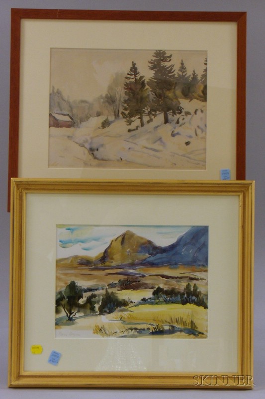 Appraisal: Four Framed Watercolor Landscapes inscribed Mary Bryan l l K