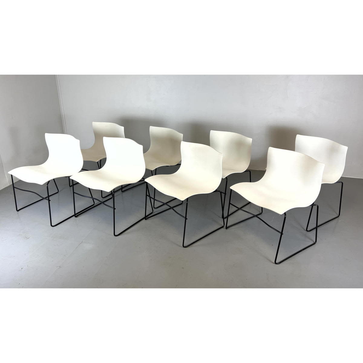 Appraisal: Set Massimo Vignelli for Knoll Handkerchief Chairs Stackable Dimensions H