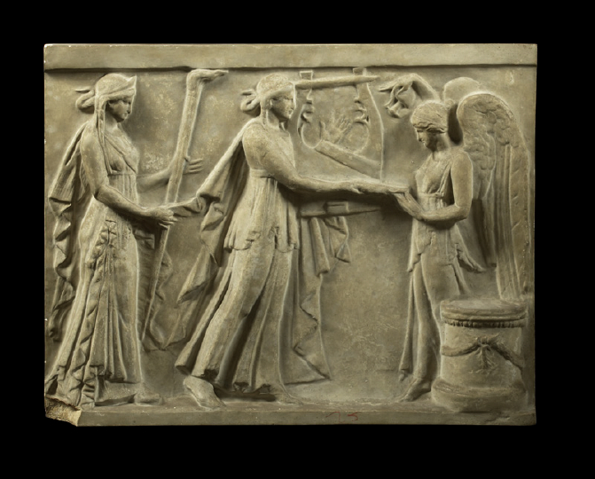 Appraisal: Neoclassical Relief-Cast Plaster Plaque early th century depicting a portion