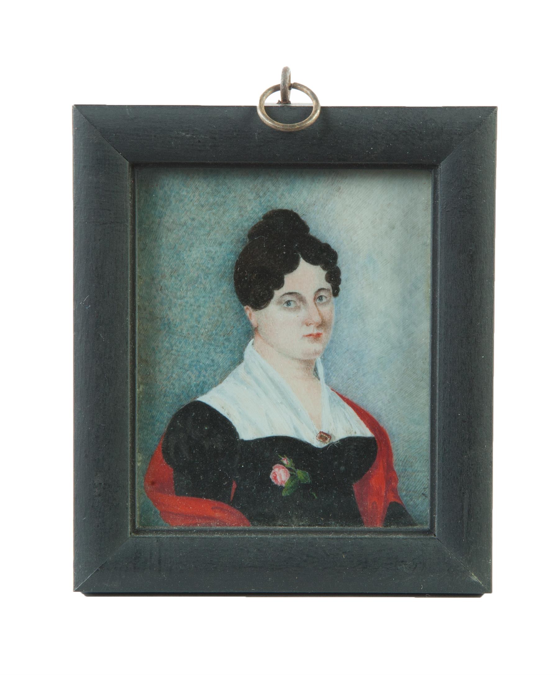 Appraisal: MINIATURE PORTRAIT OF A WOMAN Probably American nd quarter- th