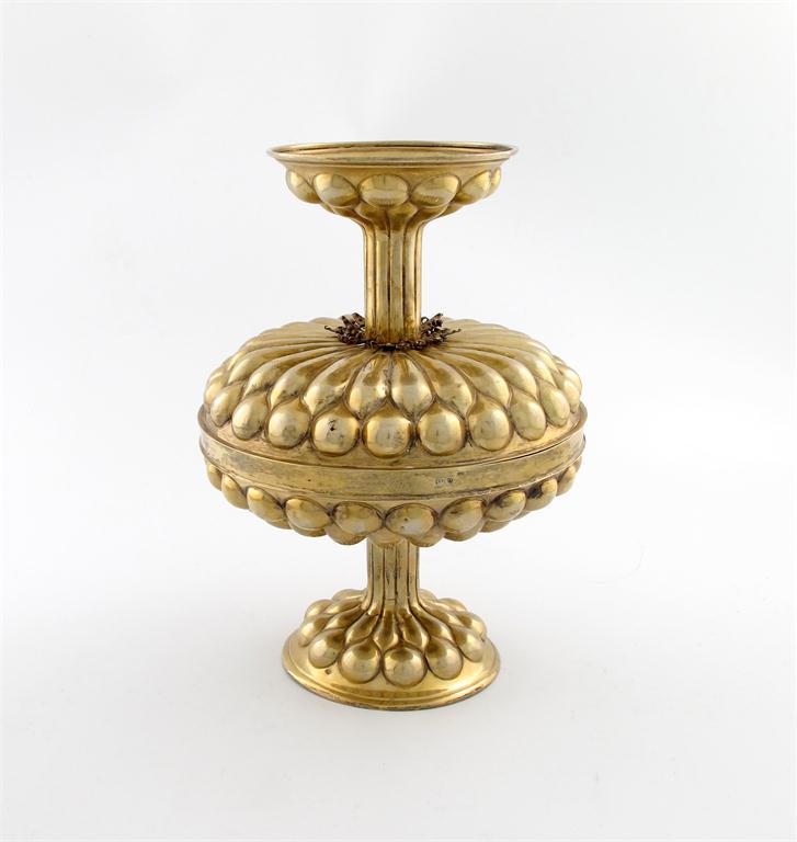 Appraisal: A late th century German silver-gilt large double cup tazza