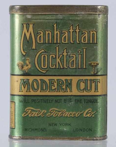 Appraisal: Manhattan Cocktail Modern Cut Pocket Tobacco Tin Condition Very Good