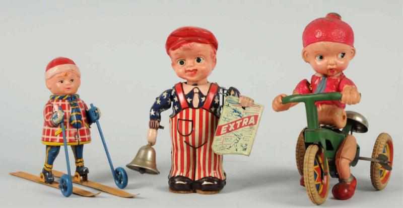 Appraisal: Lot of Tin Celluloid Character Wind-Up Toys Japanese Working Includes