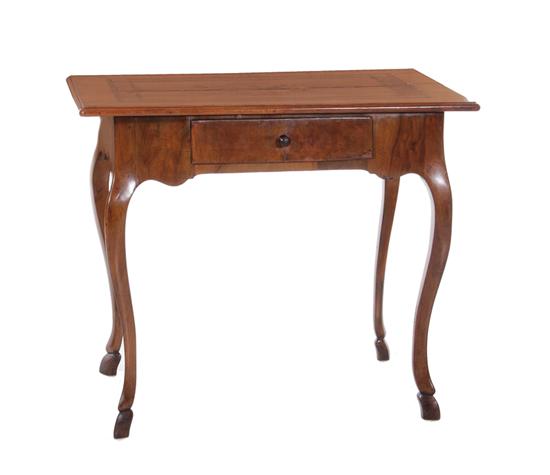 Appraisal: Continental walnut inlaid writing side table late th century starburst