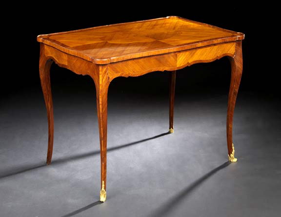 Appraisal: Louis XV-Style Kingwood and Mahogany Writing Table late th century