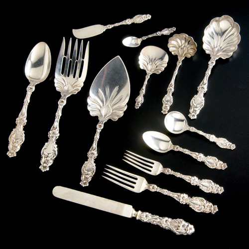 Appraisal: Whiting Lily sterling silver flatware partial service for twelve Seventy-six