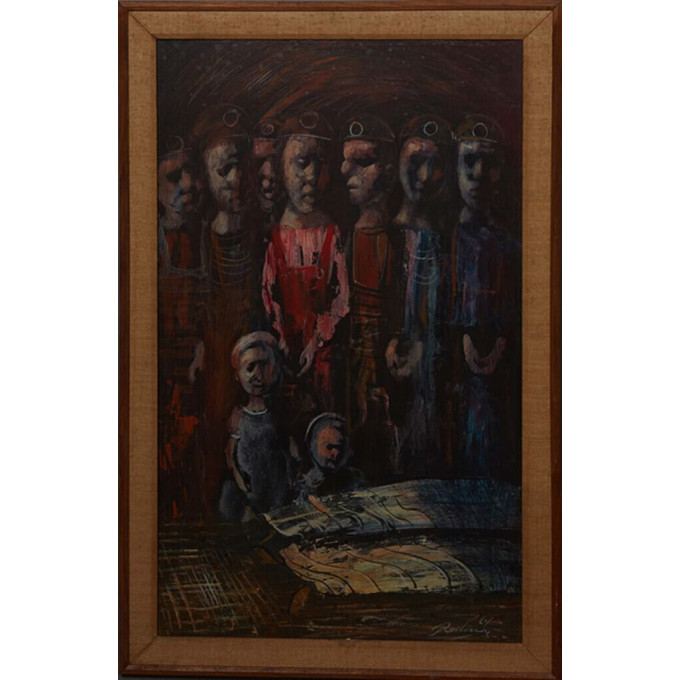 Appraisal: Noel Rockmore - New Orleans Mine Disaster Terre Haute acrylic