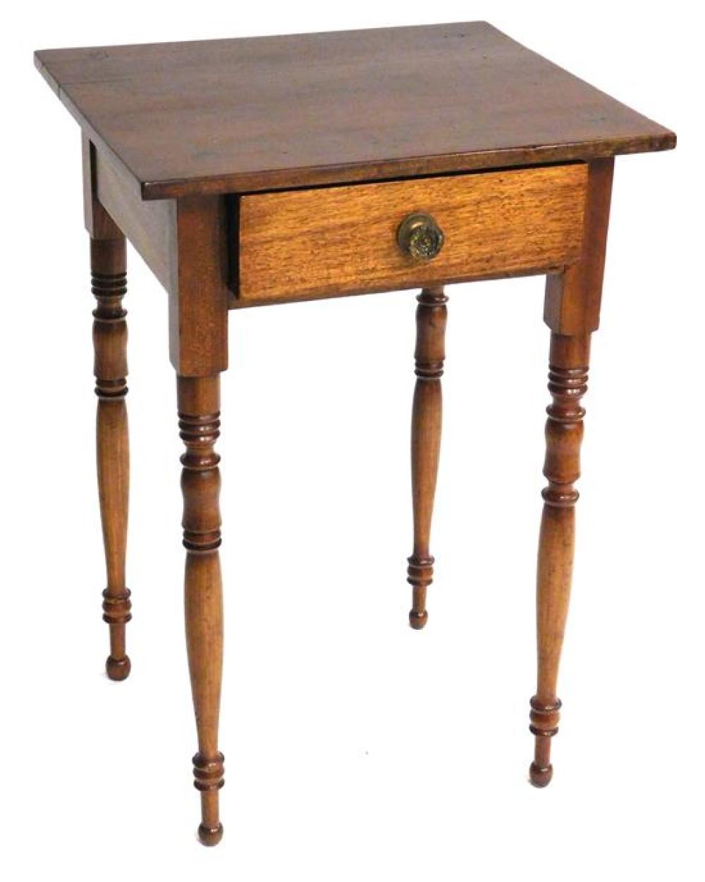 Appraisal: Single drawer stand American th C square top over drawer