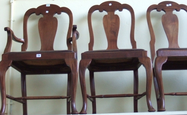 Appraisal: A set of th century mahogany framed dining chairs of