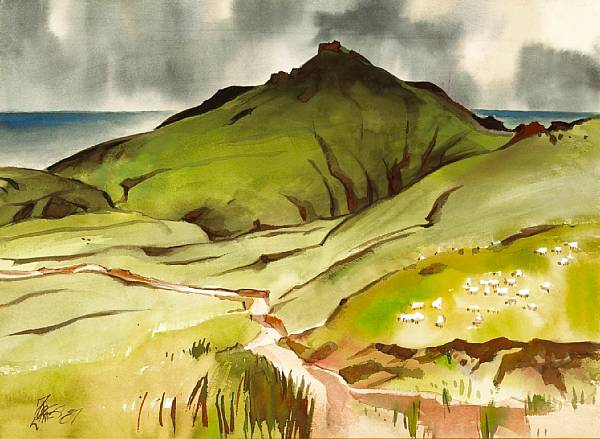 Appraisal: n a Milford Zornes b Stormy Coast with Sheep on