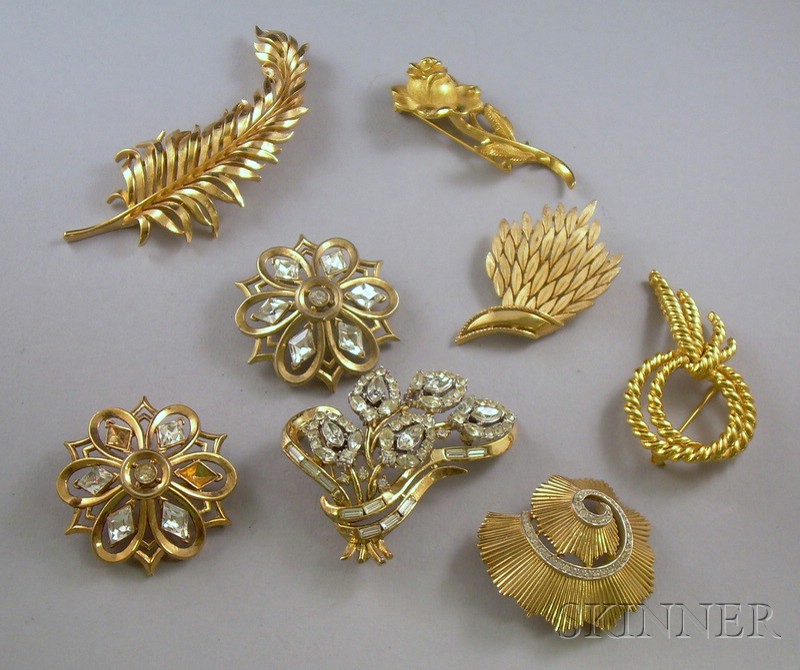 Appraisal: Eight Trifari Brooches