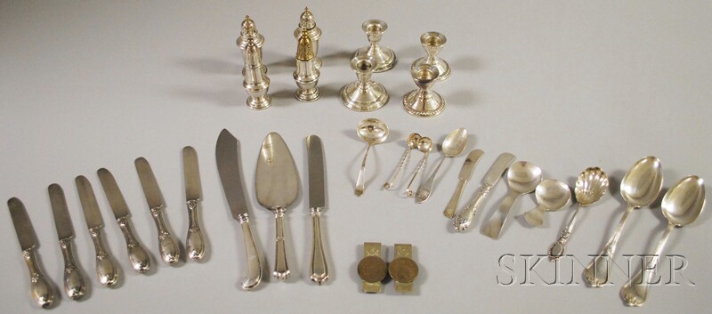 Appraisal: Group of Assorted Coin and Sterling Silver Flatware and Tableware