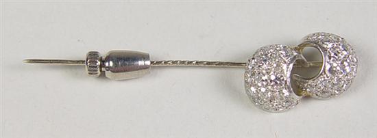 Appraisal: kt Diamond Stickpin kt white gold single cut diamonds equaling