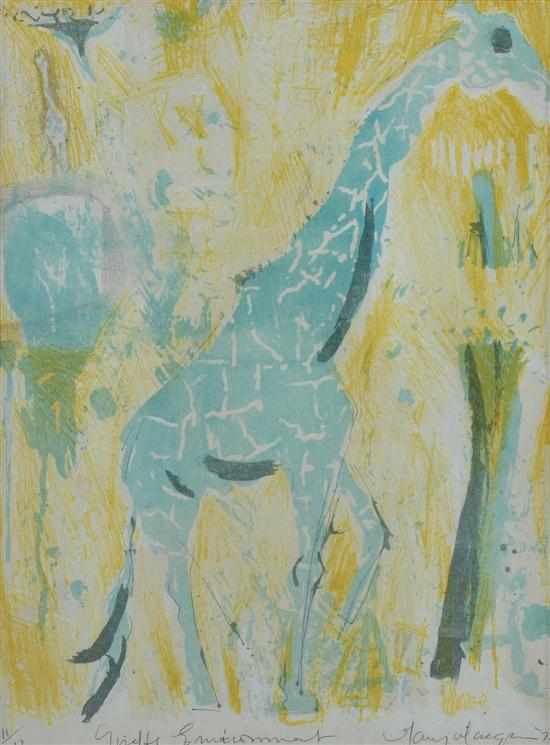 Appraisal: Mary MacQueen - Giraffe Environment lithograph x cm