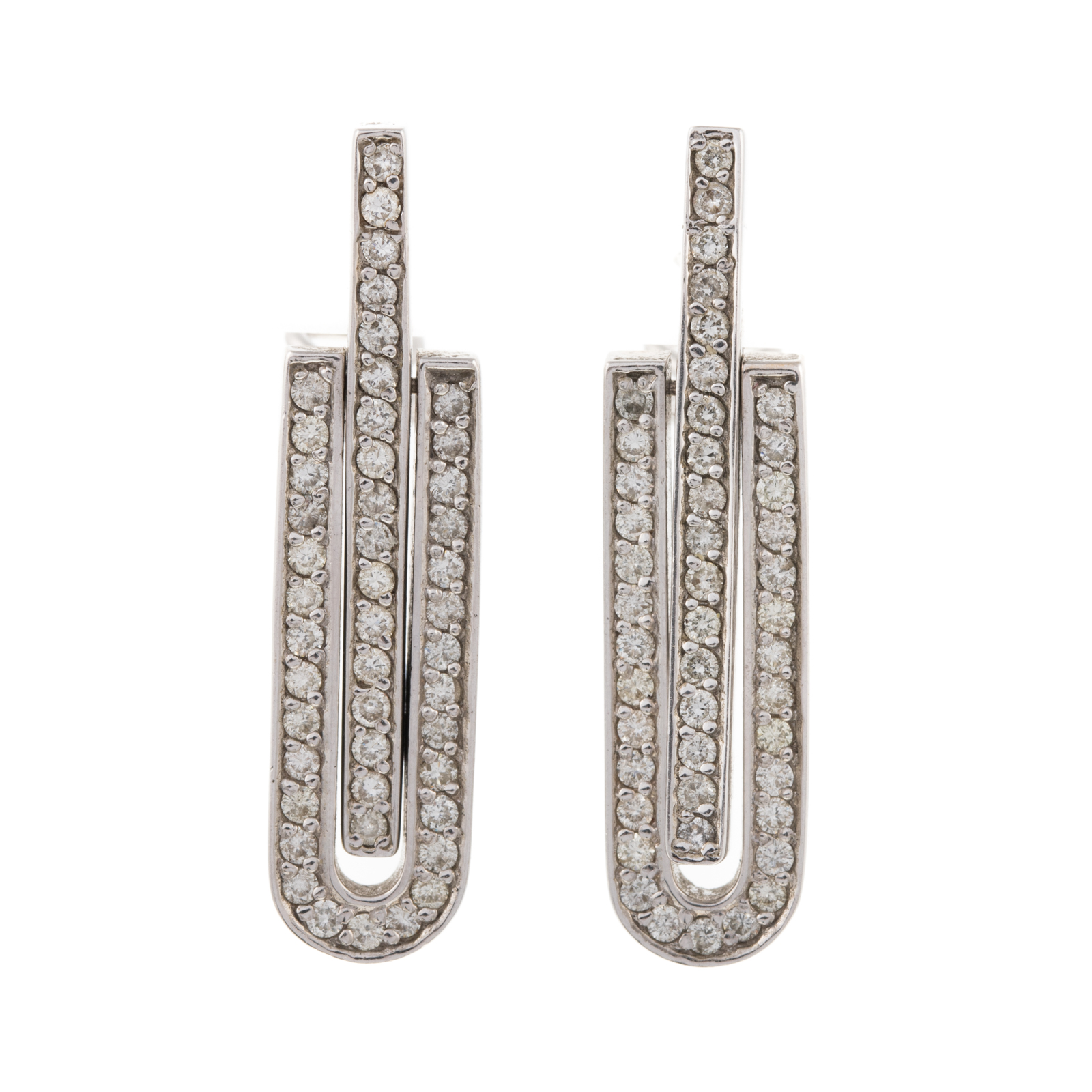 Appraisal: A PAIR OF CTW DIAMOND EARRINGS IN K K white